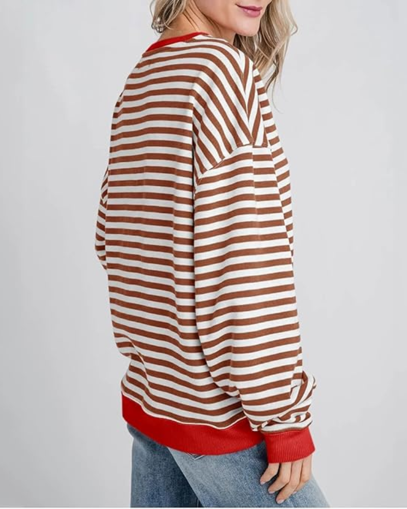 ARINA - Striped Oversized Sweatshirt