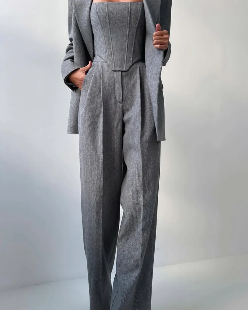 IDARA - 3-piece suit with double-breasted blazer