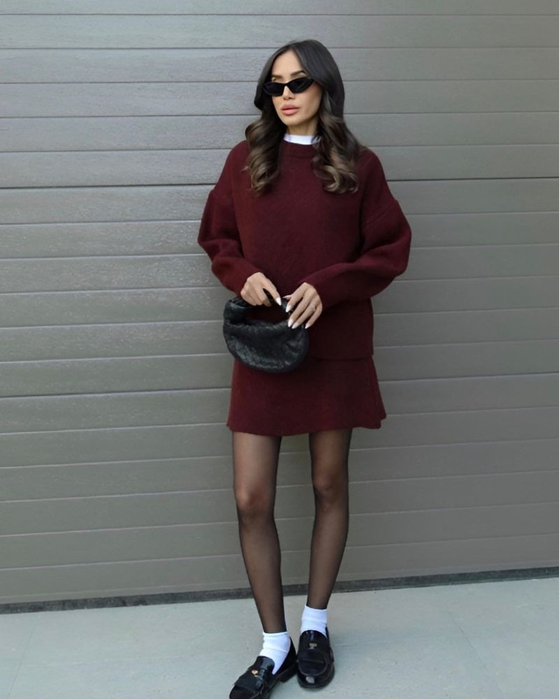 LOURA - Knitted Set (top + skirt)