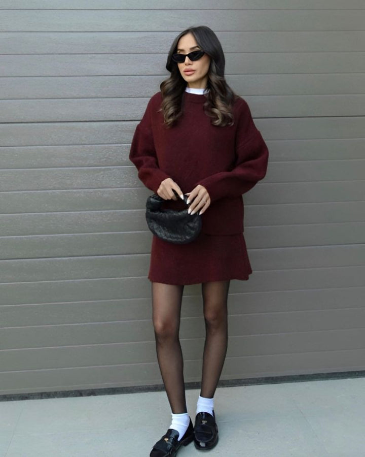 LOURA - Knitted Set (top + skirt)