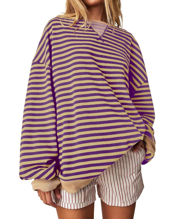 ARINA - Striped Oversized Sweatshirt