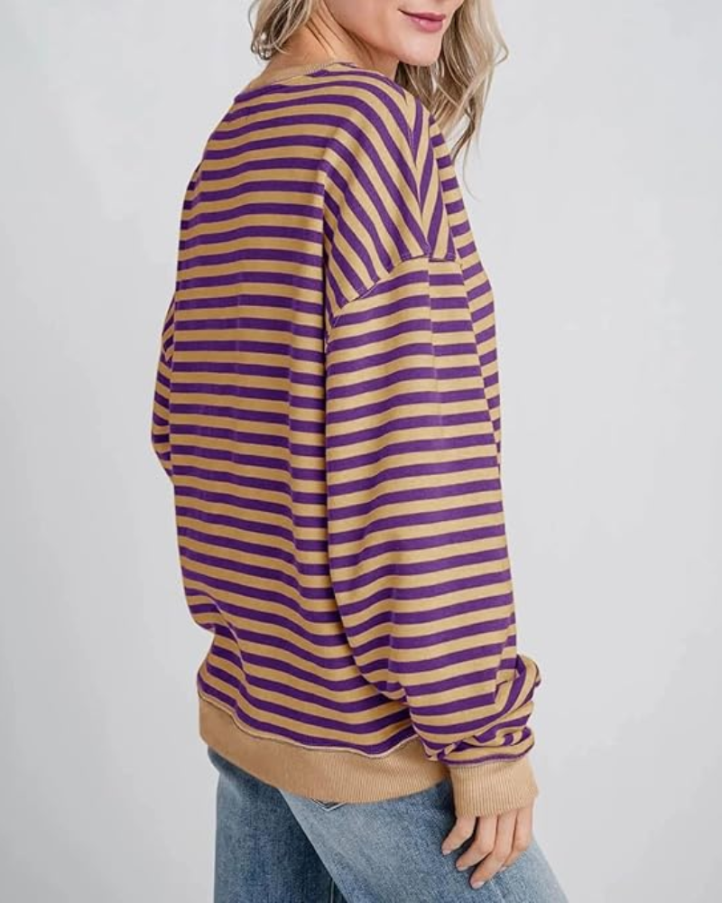 ARINA - Striped Oversized Sweatshirt