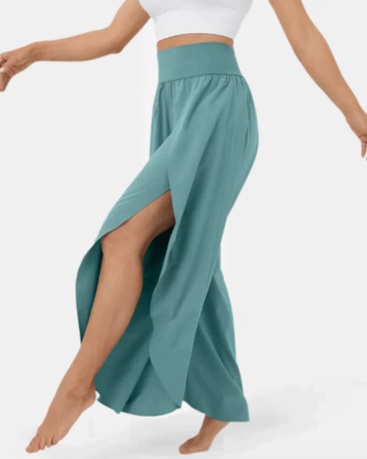JELA - SPLIT WIDE LEG PALAZZO PANTS