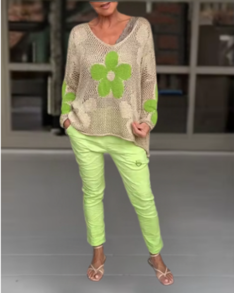 MADOVA - FLORAL KNITTED TOP