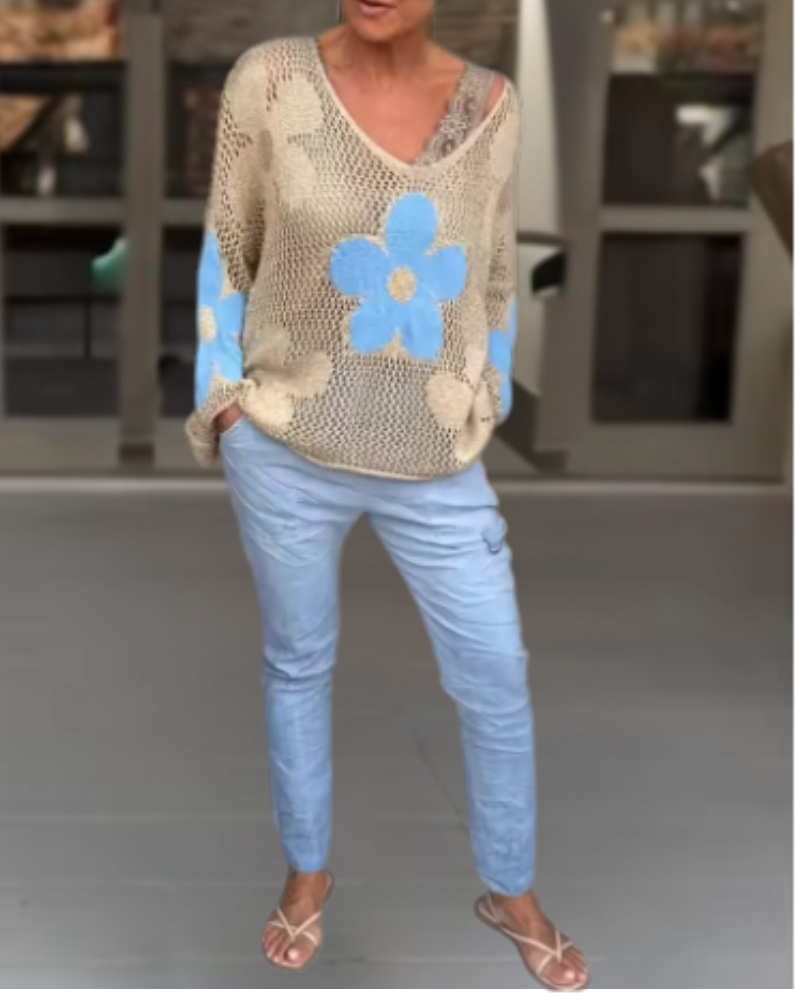 MADOVA - FLORAL KNITTED TOP