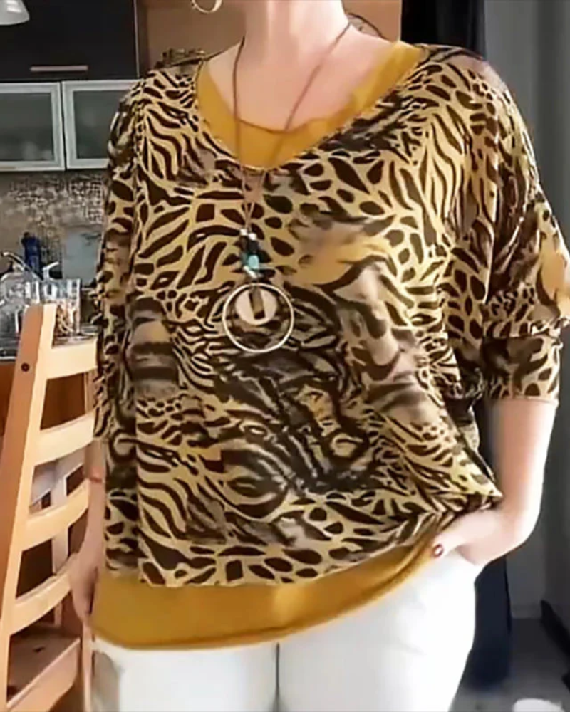 DEBIA - BLOUSE WITH ANIMAL PRINT
