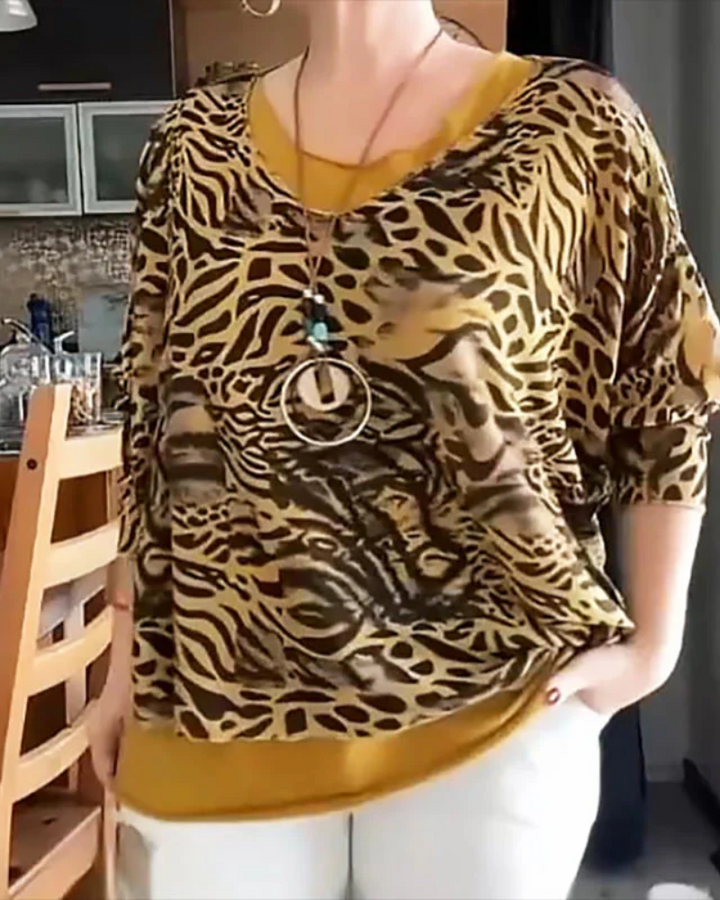 DEBIA - BLOUSE WITH ANIMAL PRINT