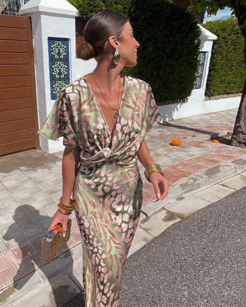 RINA - WOMEN'S V-NECK MAXI DRESS