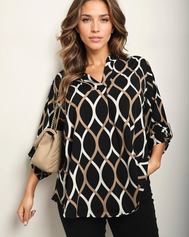 ALYCE - Casual Long Sleeve Blouse With Pattern