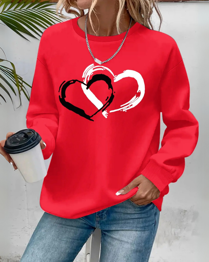 ELEGANT HEART SWEATER - SOFT, COZY FABRIC WITH FLATTERING FIT