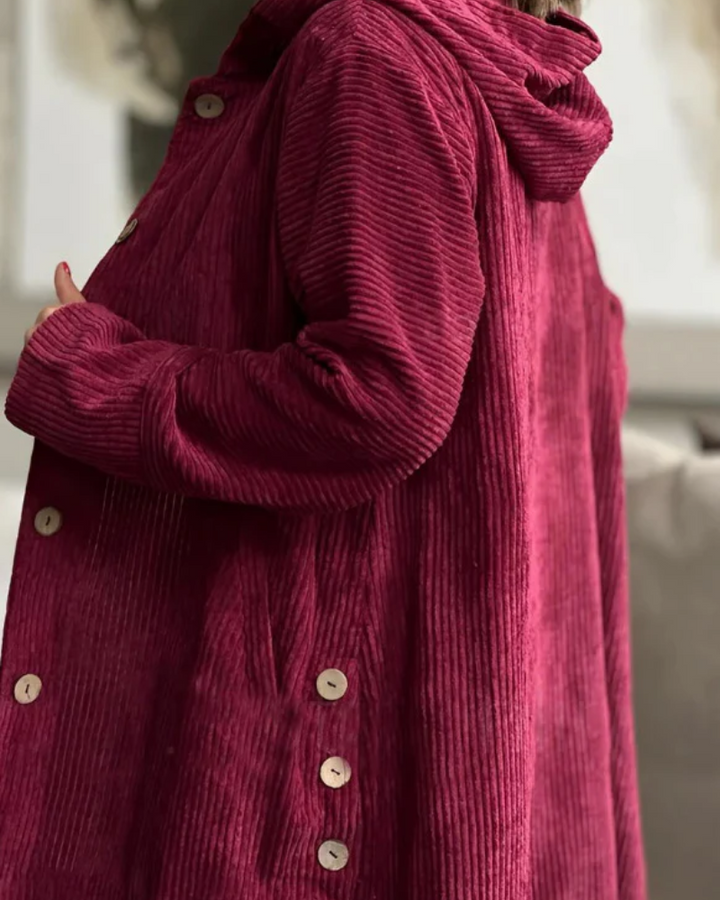 LAUREI - Cozy Hooded Cord Coat