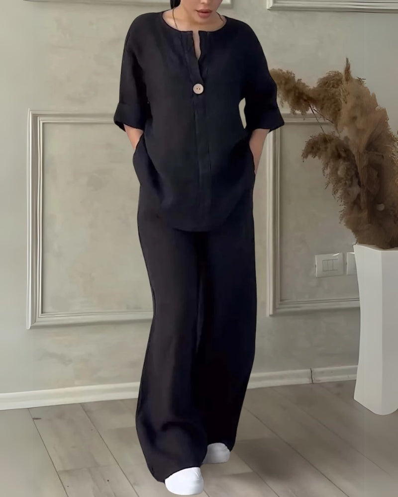 MIMASI - Cotton and linen two-piece set