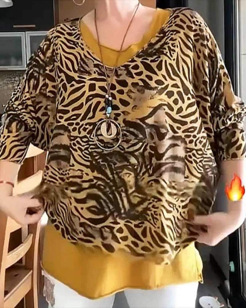 DEBIA - BLOUSE WITH ANIMAL PRINT