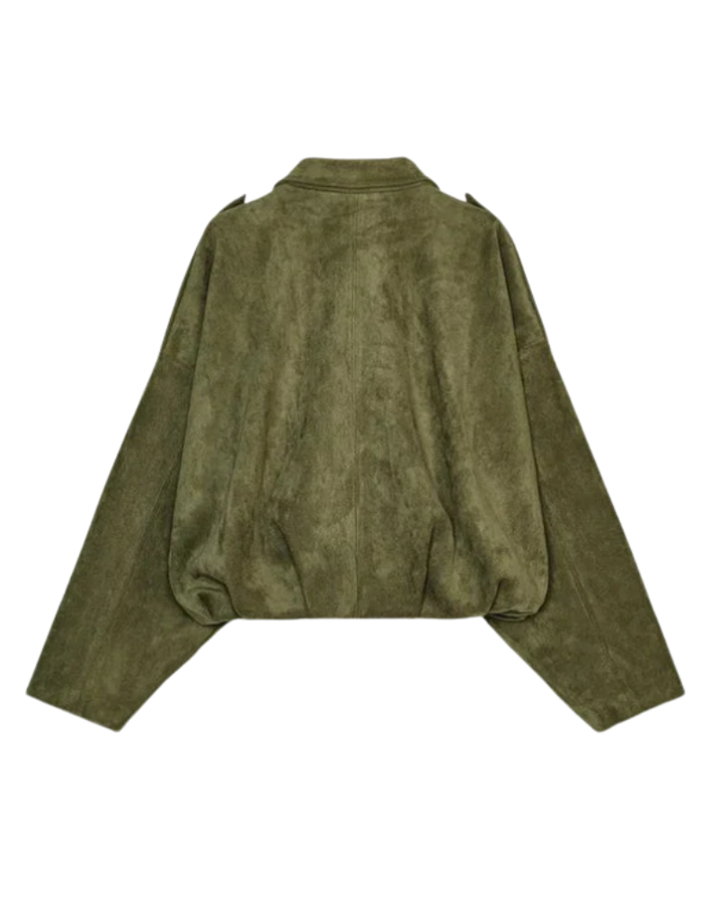 CORALIA - Suede Bomber Jacket