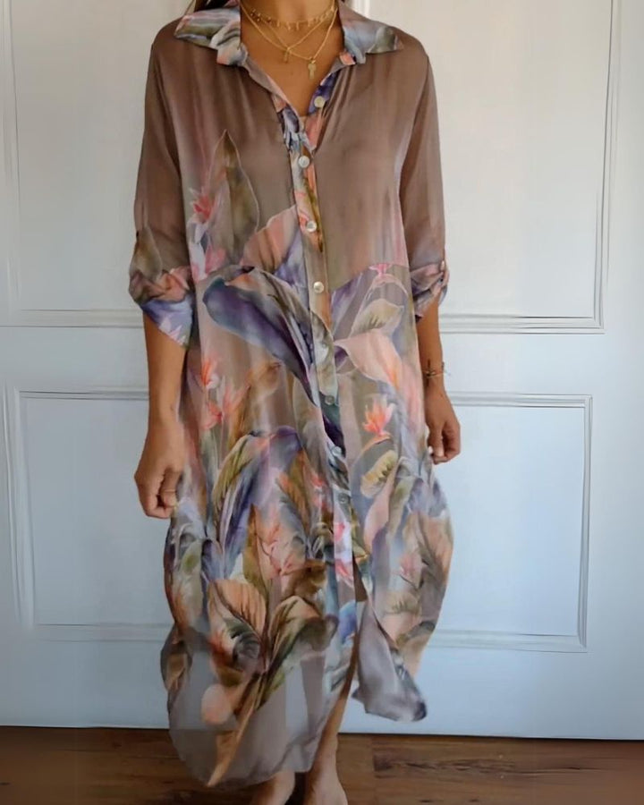 ISALYN - COMFY SHIRT DRESS WITH BOHO PRINT
