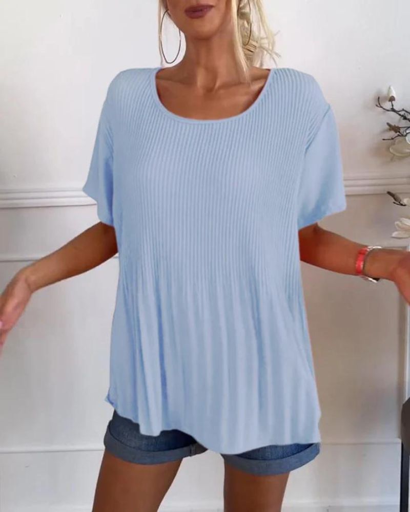 ANERA - PLAIN PLEATED BLOUSE