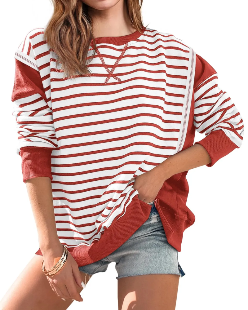 SONERA - Striped Color Block Pullover