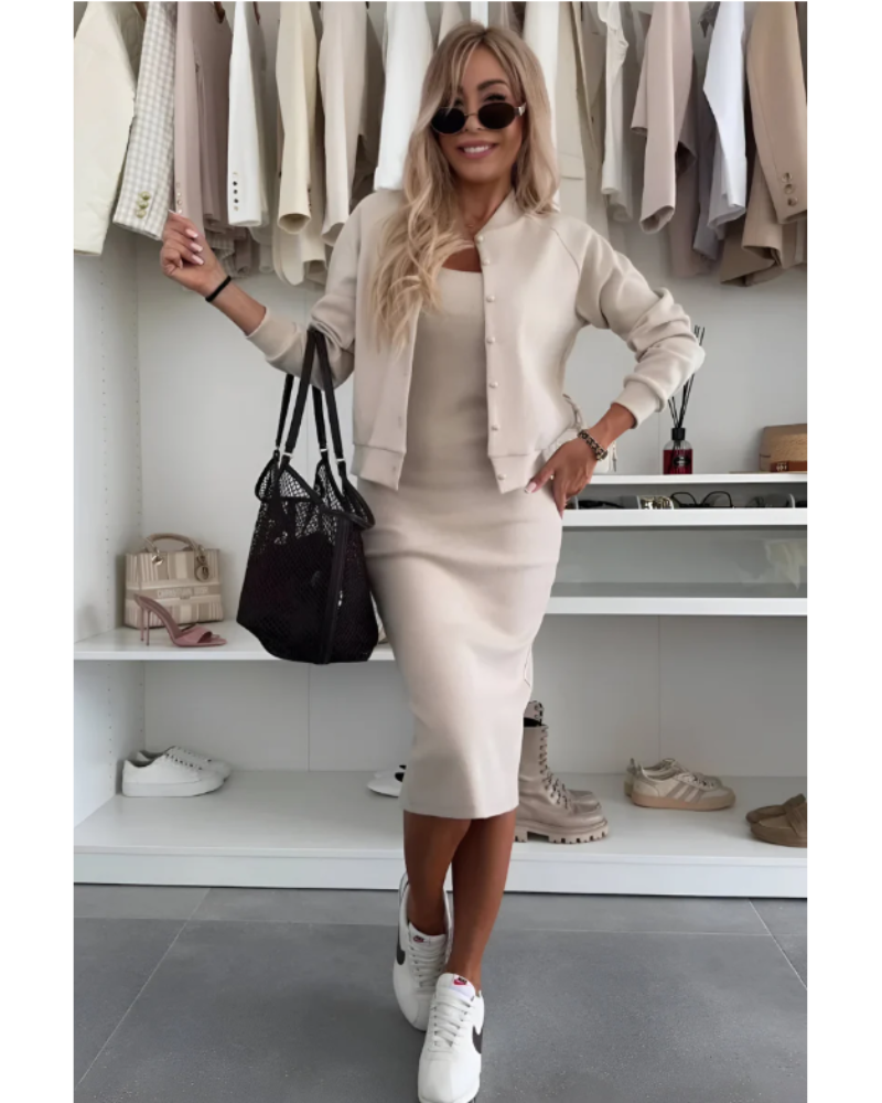 MANON - COMFORTABLE DRESS AND VEST SET