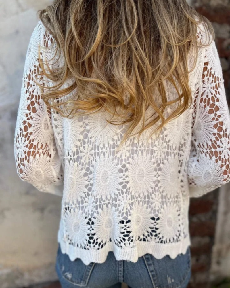 NALIE - Crochet Lace Button Cardigan