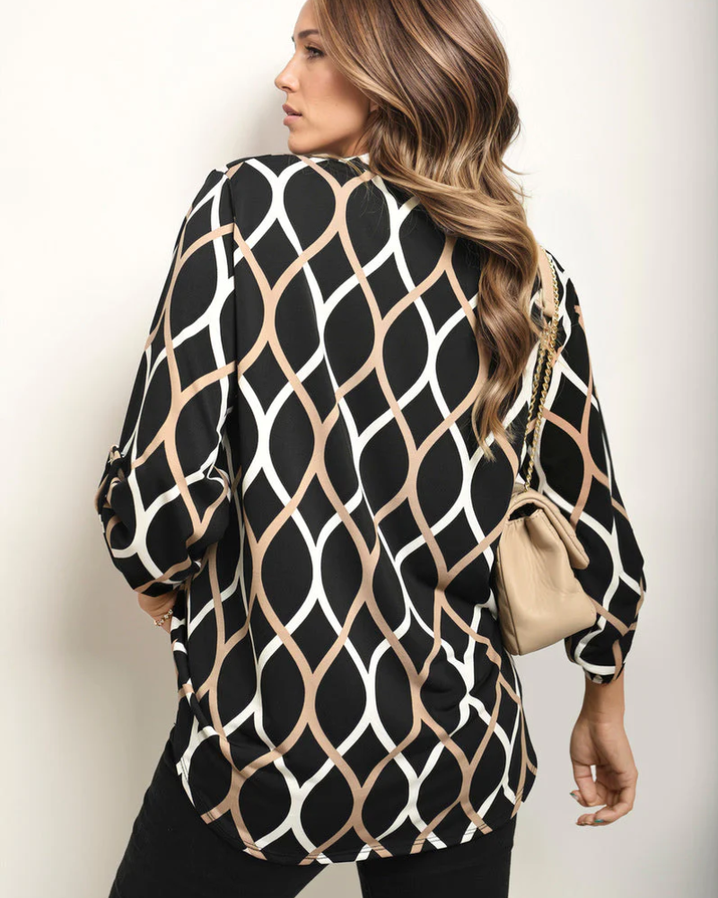 ALYCE - Casual Long Sleeve Blouse With Pattern