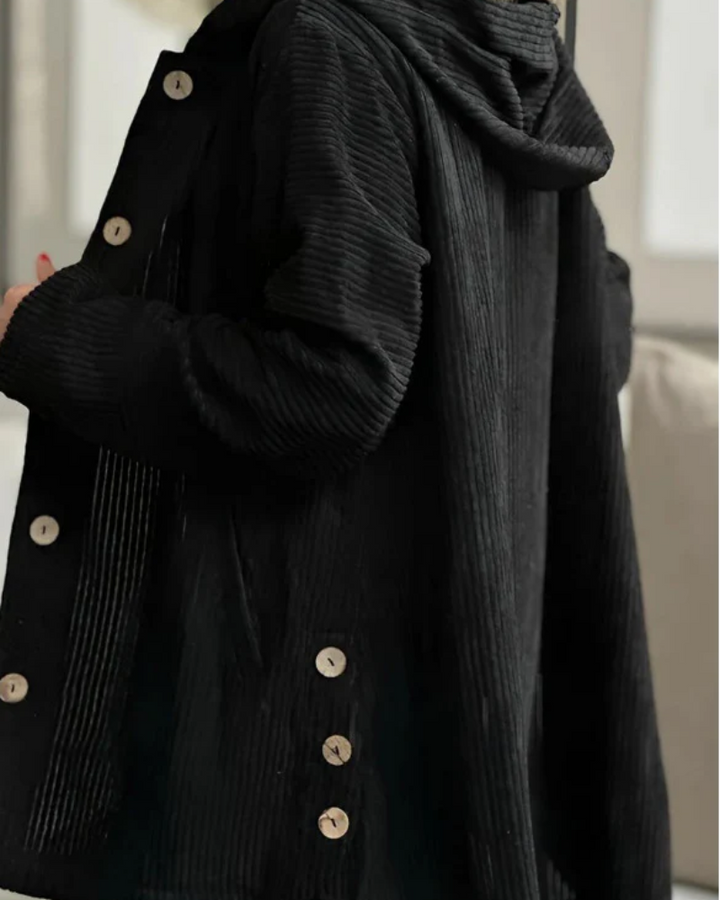 LAUREI - Cozy Hooded Cord Coat