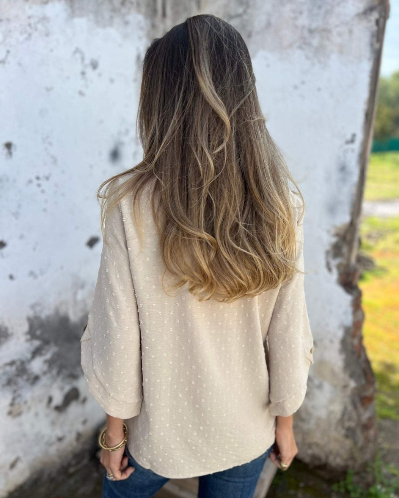 VARENA - Chic Chiffon Jacquard Blouse