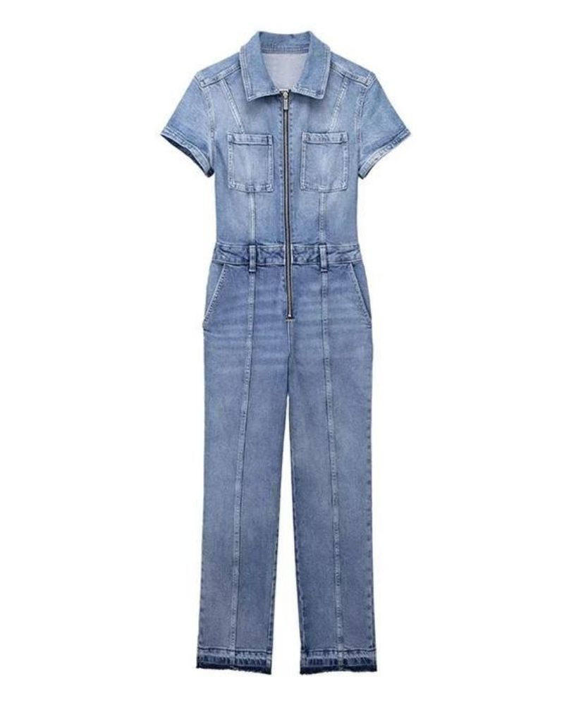 MARIONE - Skinny Bootcut Denim Jumpsuit
