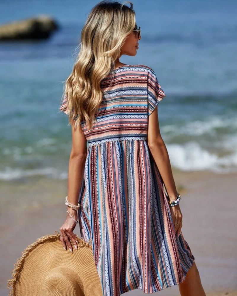 JACKIE - Boho striped summer dress