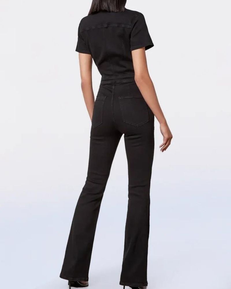 MARIONE - Skinny Bootcut Denim Jumpsuit