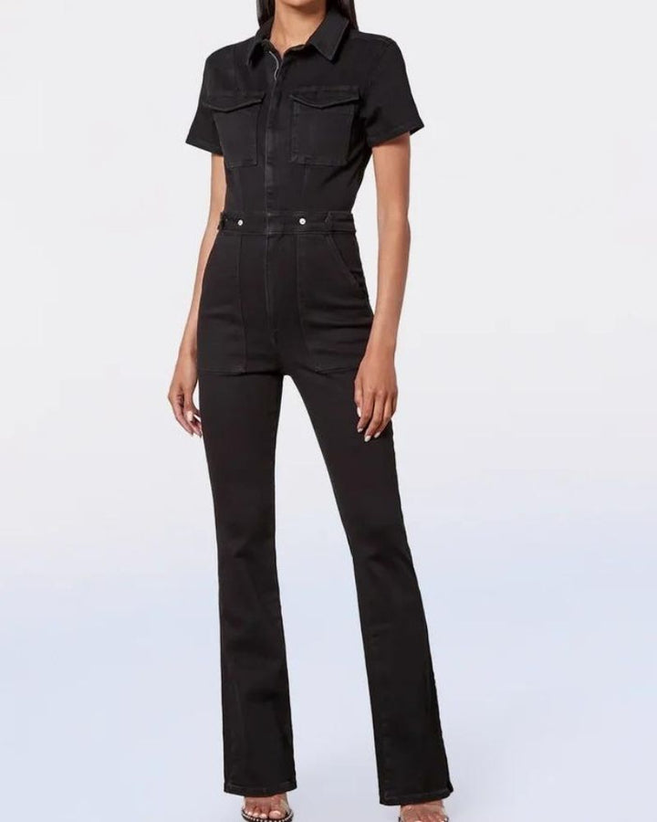 MARIONE - Skinny Bootcut Denim Jumpsuit