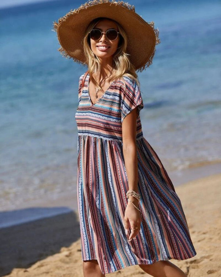 JACKIE - Boho striped summer dress