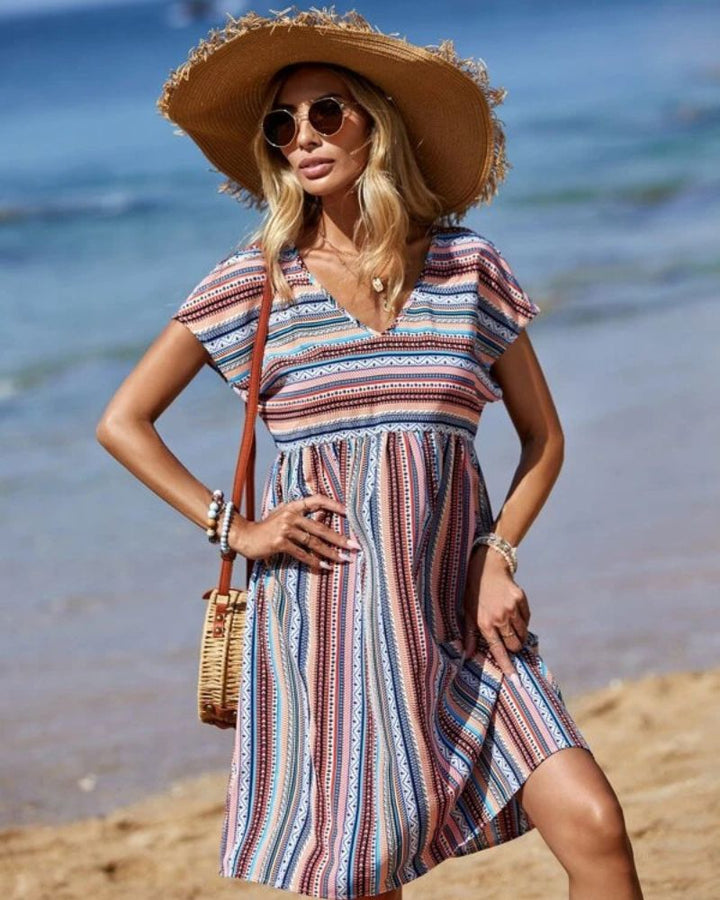JACKIE - Boho striped summer dress