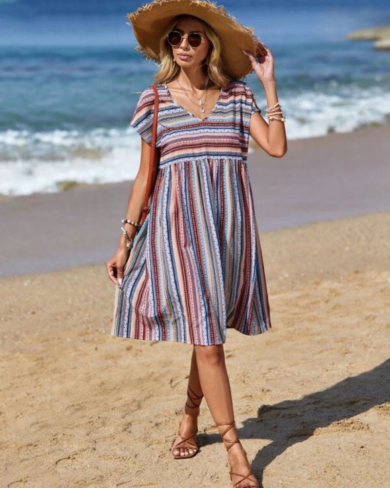 JACKIE - Boho striped summer dress