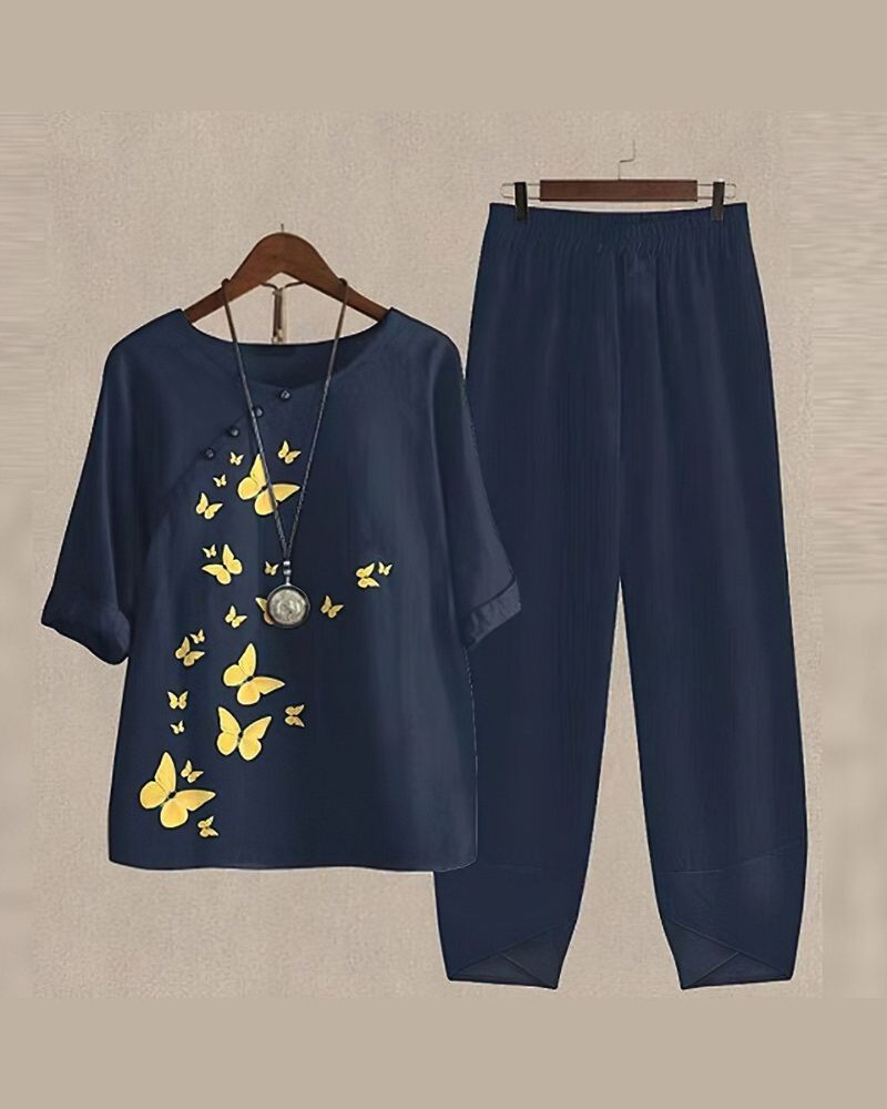 REINA - EFFORTLESS CHIC SHIRT AND PANT SET