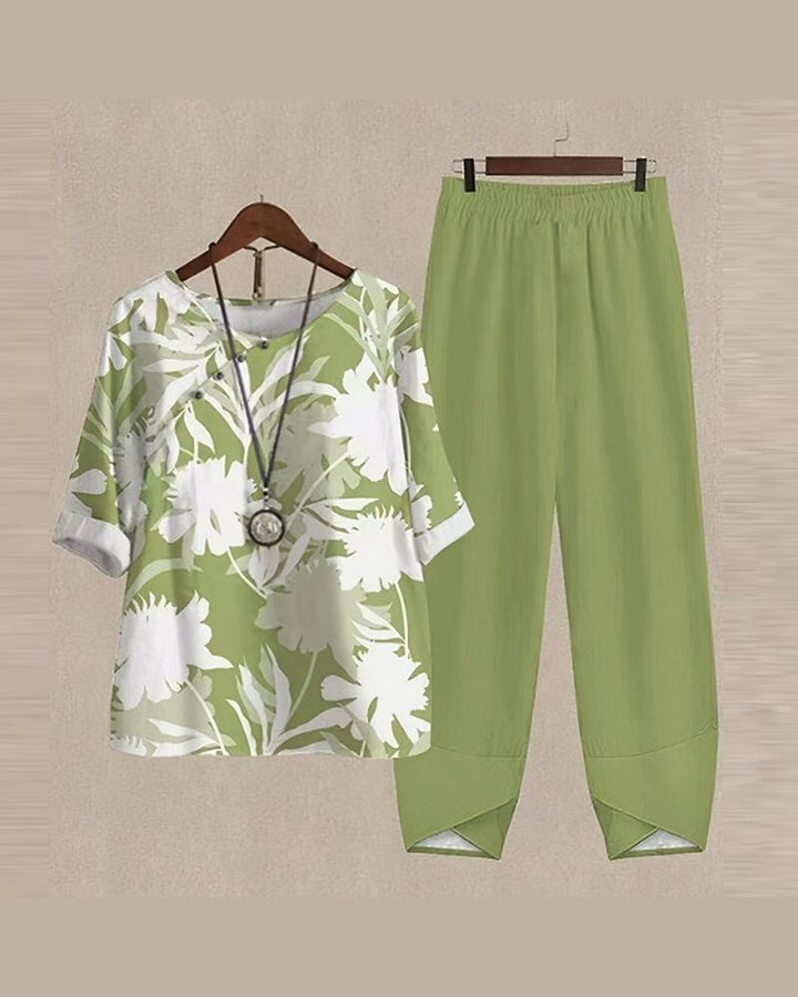 REINA - EFFORTLESS CHIC SHIRT AND PANT SET