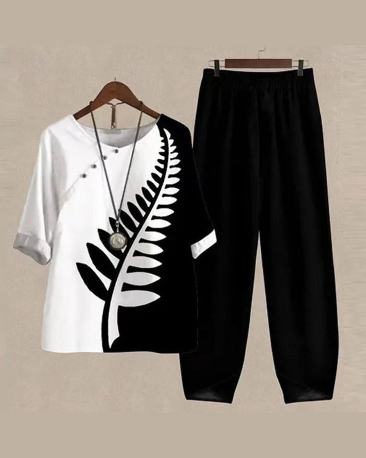 REINA - EFFORTLESS CHIC SHIRT AND PANT SET