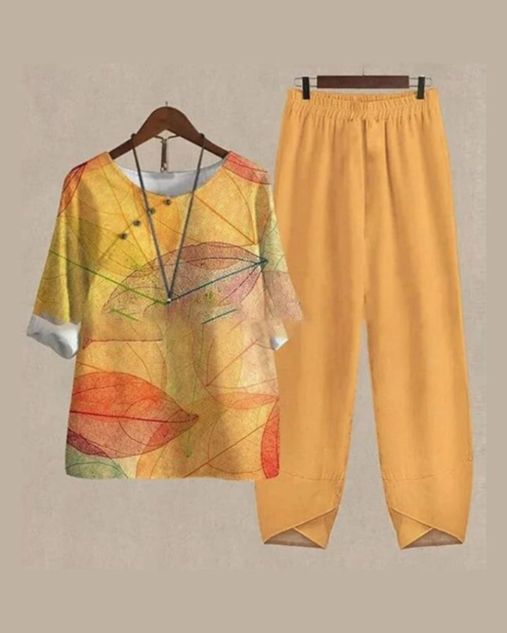 REINA - EFFORTLESS CHIC SHIRT AND PANT SET