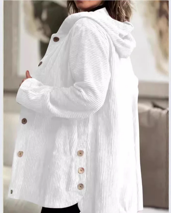 LAUREI - Cozy Hooded Cord Coat