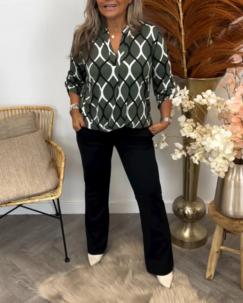 ALYCE - Casual Long Sleeve Blouse With Pattern