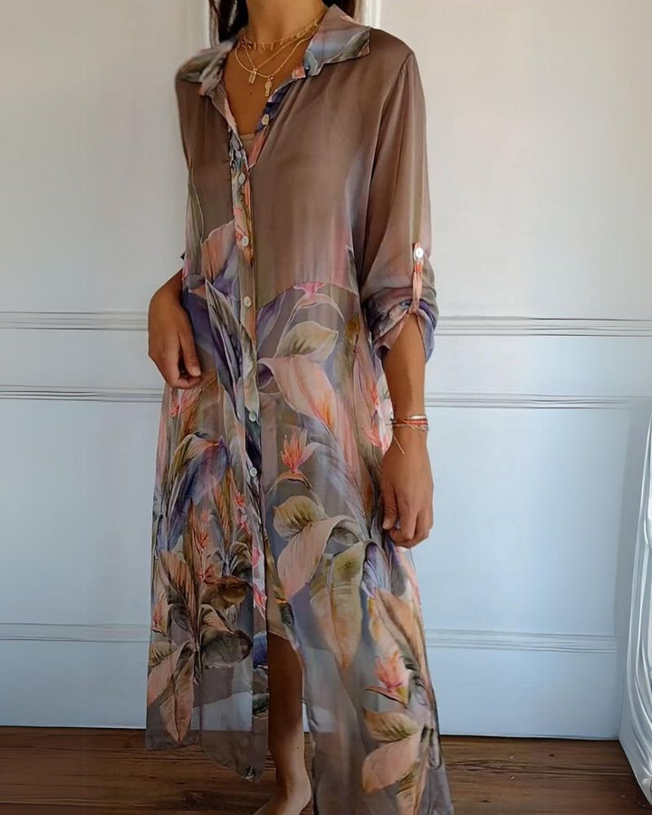 ISALYN - COMFY SHIRT DRESS WITH BOHO PRINT