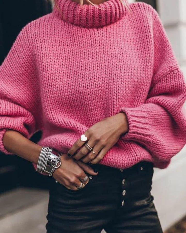 MANLY - KNIT THICK COLLAR PULLOVER SWEATER