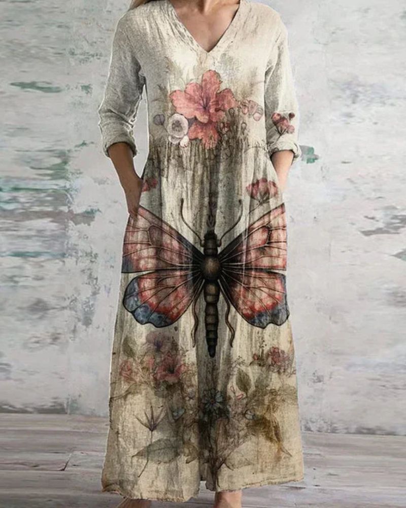 NILDA - RETRO MAXI DRESS