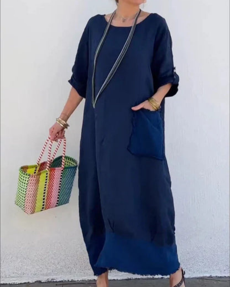 COROIA - BOHO COTTON AND LINEN DRESS