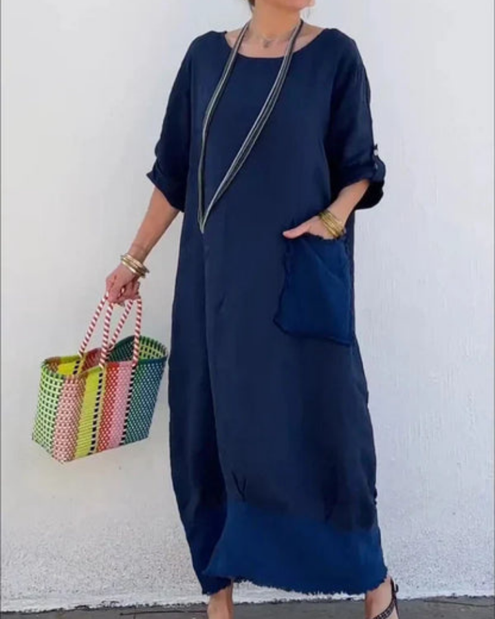 COROIA - BOHO COTTON AND LINEN DRESS