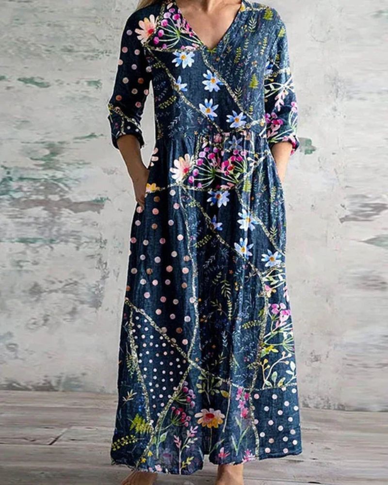 NILDA - RETRO MAXI DRESS
