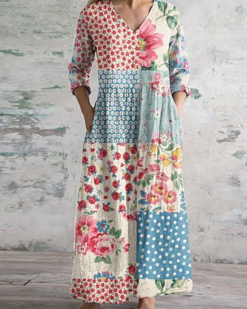 NILDA - RETRO MAXI DRESS