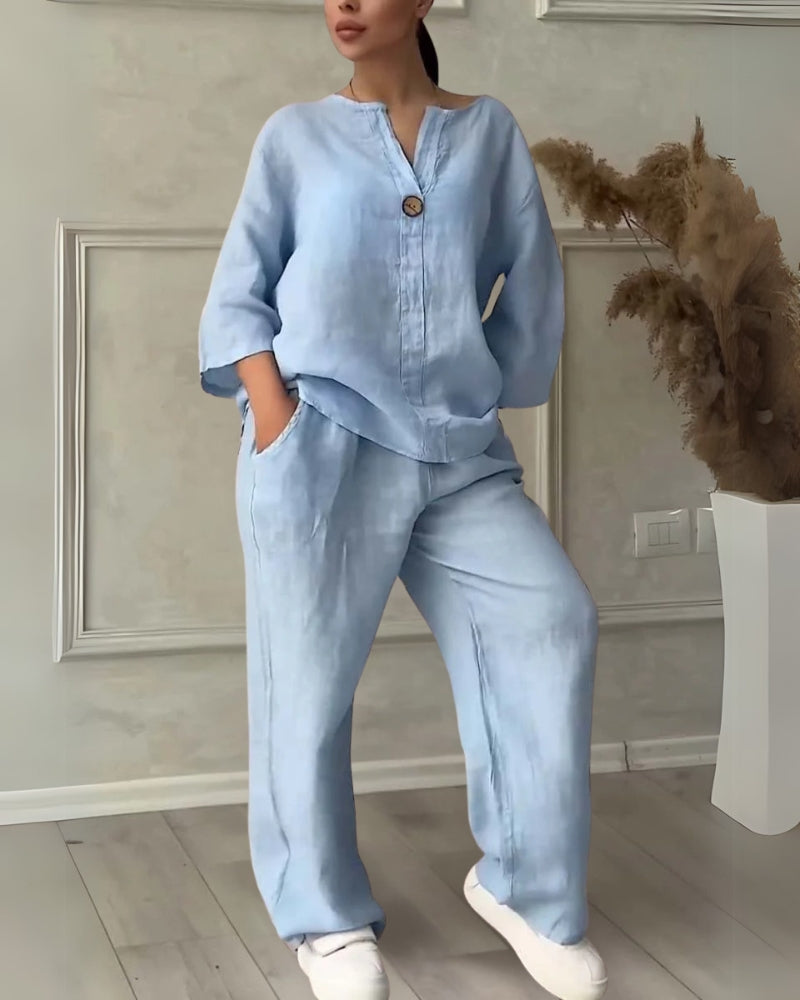 MIMASI - Cotton and linen two-piece set