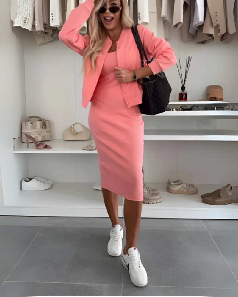 MANON - COMFORTABLE DRESS AND VEST SET