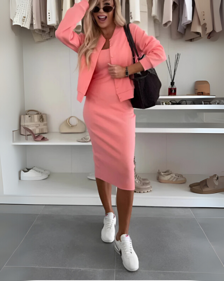 MANON - COMFORTABLE DRESS AND VEST SET