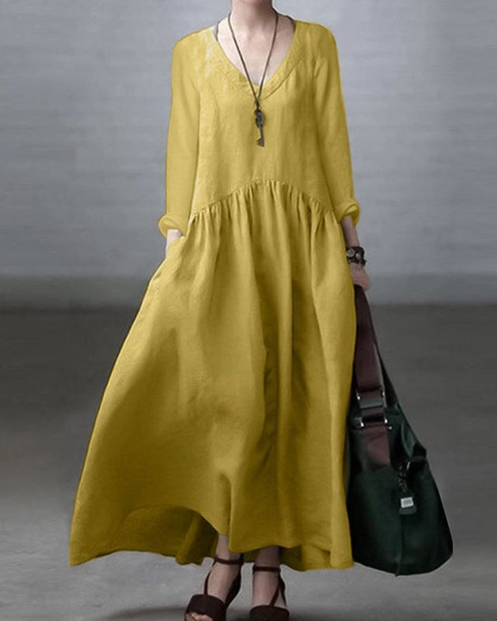 BEJARI - Cotton Linen Loose Dress